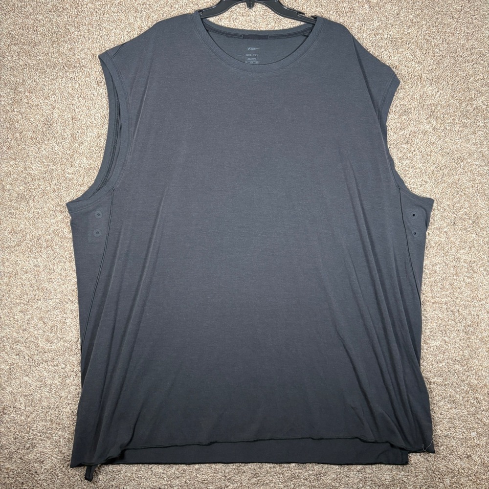 Nike Yoga Dri-FIT Sleeveless Tank Top Mens 4XL-T Black DM7823-010 Tall Fit